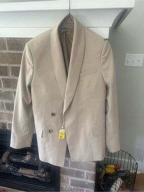 Topman Beige Shawl Collar Blazer